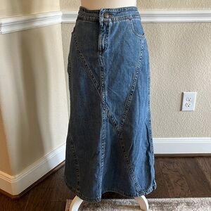 Putumayo Denim Maxi Asymmetrical Skirt Size 8